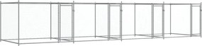 vidaXL Cușcă pentru câini cu uși, gri, 8x2x1,5 m, oțel galvanizat