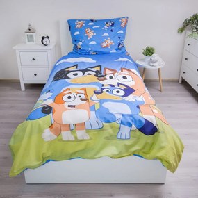 Lenjerie de pat pentru copii din bumbac pentru pat de o persoană 140x200 cm Bluey – Jerry Fabrics