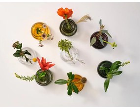 Vază verde din sticlă lucrată manual (înălțime 9 cm) Inu – Zone