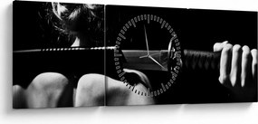 Tablou - Femeie cu o sabie (cu ceas) (90x30 cm)