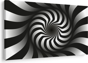 Tablou abstract cu spirala alb neagră (90x60 cm)