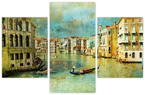 Tablou - Canalul de la Veneția și gondole (90x60 cm)