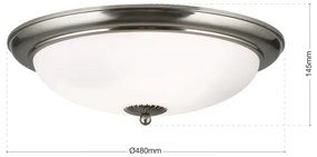 Orion - Plafonieră EMPIRA 3xE27/40W/230V Ø 48 cm, crom mat