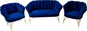 Set Canapea cu 2 fotolii HouseXL™ Luxury Sofa Trio Set, Pentru casa si birou, Design modern, Dimensiuni 120X50X80 cm, Textura catifelata, Umplutura