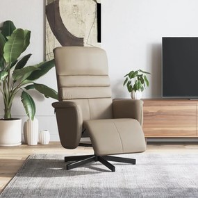vidaXL Fotoliu rabatabil cu suport picioare cappuccino piele ecologică