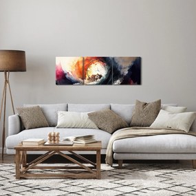 Tablou - În vârtejul potopului, acuarelă (cu ceas) (90x30 cm)