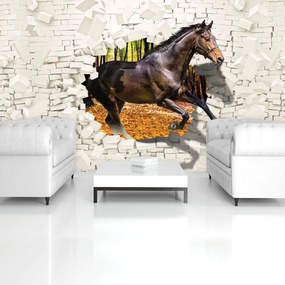 Fototapet - Calul a sărit din perete 3D (152,5x104 cm)