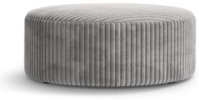 Taburet gri deschis cu tapițerie din catifea reiată Dia – Micadoni