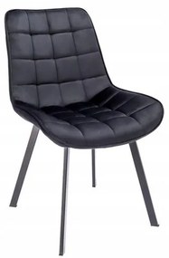 Scaun stil scandinav, Jumi, Adoro, catifea, metal, negru, 52x62x85 cm