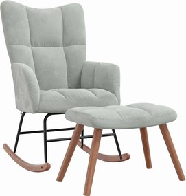 vidaXL Fotoliu balansoar cu taburet Gri deschis 78 x 61 x 98 cm
