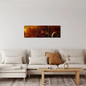 Tablou - Planete cu nebuloasă (cu ceas) (90x30 cm)