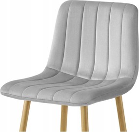 Scaun de bar POZZA VELVET, gri deschis