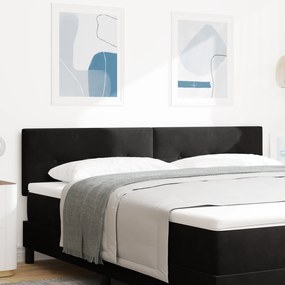 Cap de pat LED vidaXL, buton capitonat, negru, 90 cm, catifea