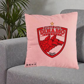 Perna Personalizata FC Dinamo Bucuresti 1948 Fotbal, 40x40 cm, Roz, Husa Detasabila, Perna Inclusa, BEKZ®