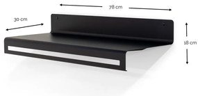 Cuier de perete negru cu raft din metal 78 cm Sway – Spinder Design