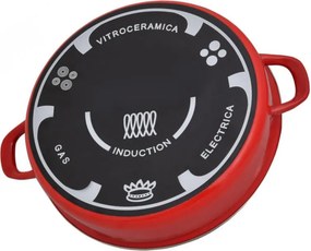 La mâna a doua: Cratita pentru plita si cuptor Rosberg R51222A28, 28 cm, Inductie, Rosu