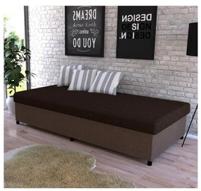 Pat tapițat cu spațiu de depozitare CORY 80x200 maro