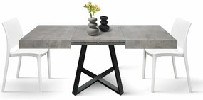 Masa Ariel  extensibila, picior metalic negru - BLAT GRI CIMENT
