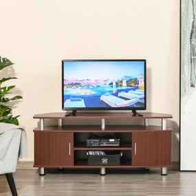 Mobilier pentru TV HOMCOM, 2 rafturi, 120x39.5x52cm, maro | Aosom Romania