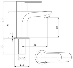 Baterie argintiu-lucios pentru chiuvetă Small – Sapho