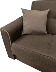 Canapea VERA extensibila, 3 locuri, lada de depozitare, stofa maro + crem, 225x90x90 Maro + Crem, Stofa