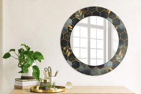 Oglinda cu decor rotunda Marmură hexagonală