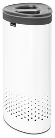 Cos de rufe Brabantia Selector 1003787, 55 L, 2 compartimente, Orificii aerisire, Umplere fara deschidere, Alb