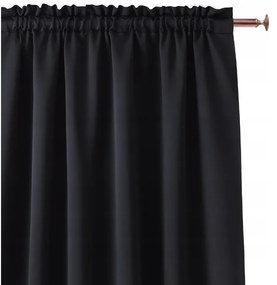 Draperie pentru dormitor culoarea neagră, 140 x 250 cm