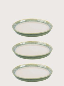 SET 108 Farfurii Desert, diamtrul 20cm, Infinity Green, Glazurare Manuala, Horeca Profesional)