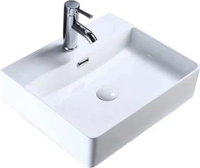 Lavoar pe blat Fluminia Mercur alb 52 cm