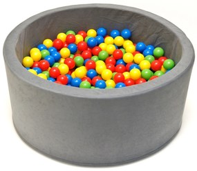 NELLYS Piscina pentru copii 90x40cm circular formă + 200 baloane. - gri, Ce19