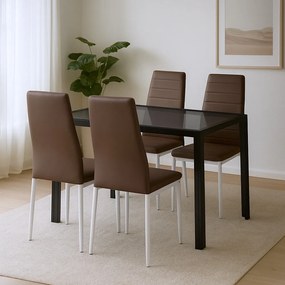 Nicole 4+1 set de luat masa maro