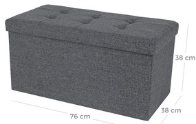 Taburet multifunctional pentru depozitare OTTOMAN, gri inchis