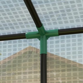 Outsunny Seră de grădină murală adăpostită cu 1 ușă înrolabilă, bârnă PE renforțată, 2 ferestre, dim. 196L x 77l x 197/178H cm | Aosom Romania