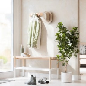 Cuier cu 5 carlige rabatabile Umbra Flip natural