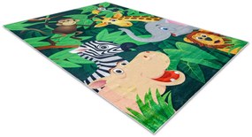 BAMBINO 2705 covor lavabil Animale, Africa pentru copii anti-alunecare - verde / maro