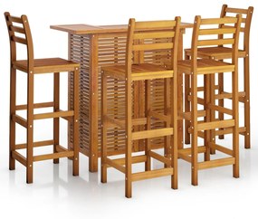 3115999 vidaXL Set mobilier de bar de grădină, 5 piese, lemn masiv de acacia