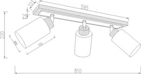 Globo 15977-3 - Corp de iluminat tip spot ROWENA 3xE27/60W/230V, finisaj stejar/alb