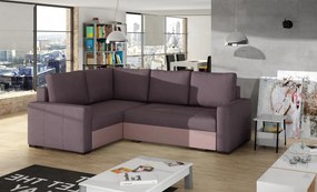 Coltar extensibil cu spatiu pentru depozitare, 235x162x90 cm, Corona L01, Eltap (Culoare: Gri pepit / Gri inchis piele)