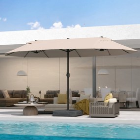 Outsunny Umbrele de Gradina Dubla 460x270cm cu Manivela si Baza Transversala | Aosom Romania