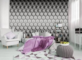 Fototapet - 3D hexagon (254x184 cm)
