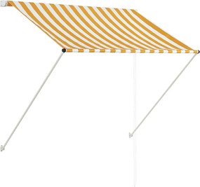 vidaXL Copertină retractabilă, galben și alb, 100 x 150 cm