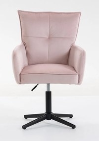 HR250CROSS Scaun Catifea Roz Pudra Bază Neagră