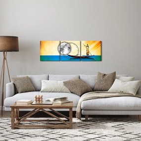 Tablou - Pictură străveche (cu ceas) (90x30 cm)