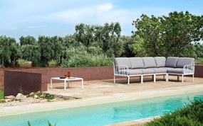 Fotoliu de Exterior cu o Cotiera Nardi - Komodo Elemento Terminale DX/SX - Bianco adriatic Sunbrella®