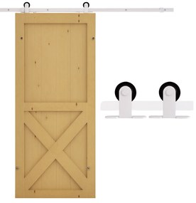 HOMCOM Kit de Feronerie de 6' Rustic pentru Interior pentru Montaj Usa Glisanta de Hambar, Alb | Aosom Romania