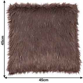 Pernă, gri-maro-taupe/argint, 45x45, FOXA TYP 4