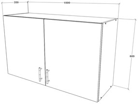 Corp Superior Oran, 2 Usi, Alb, 100 x 33 x 60 cm