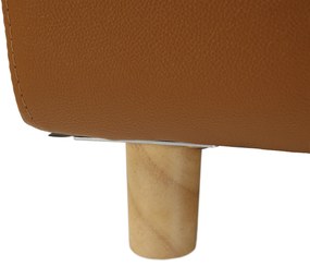 Canapea complet tapiţată 3 locuri, piele / piele ecologică maro auriu, LINSY