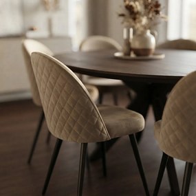Scaun Living Din Catifea Cu Picioare Negre BUC 207 bej
